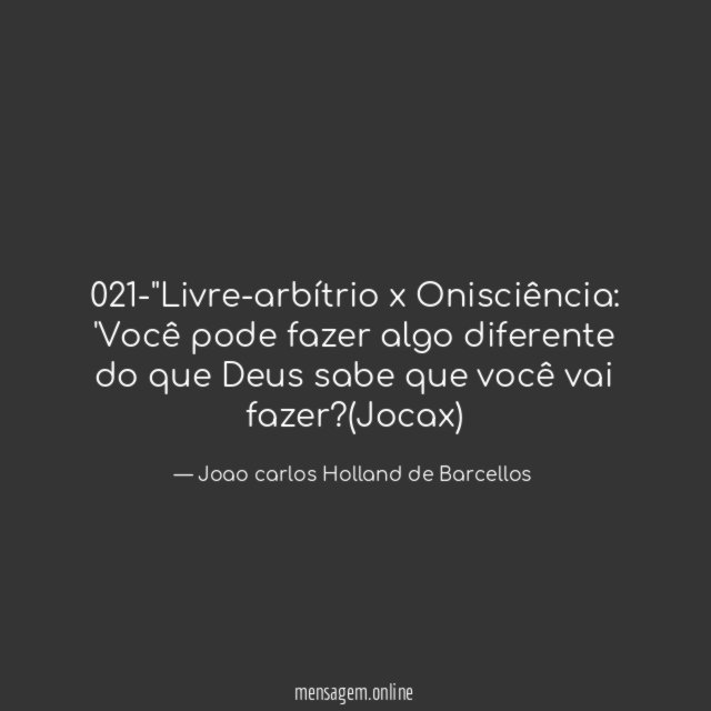021-"Livre-arbítrio x Onisciência