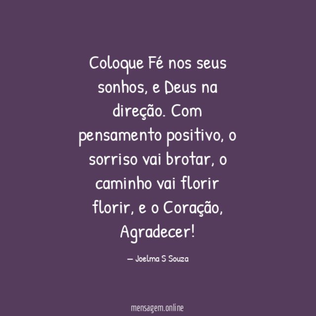 Coloque Fé nos seus sonhos