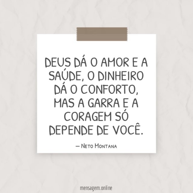 Deus dá o amor e a saúde