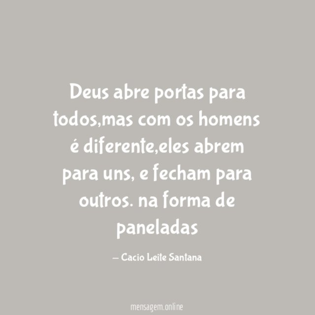 Deus abre portas para todos