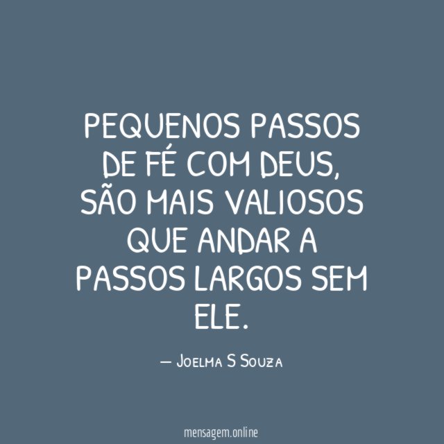 Pequenos passos de Fé com Deus