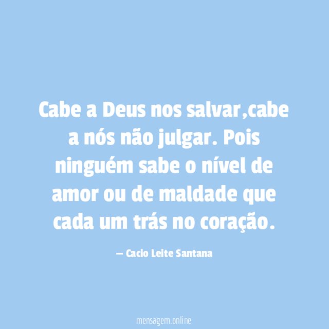 Cabe a Deus nos salvar