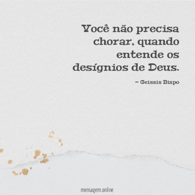 Você não precisa chorar