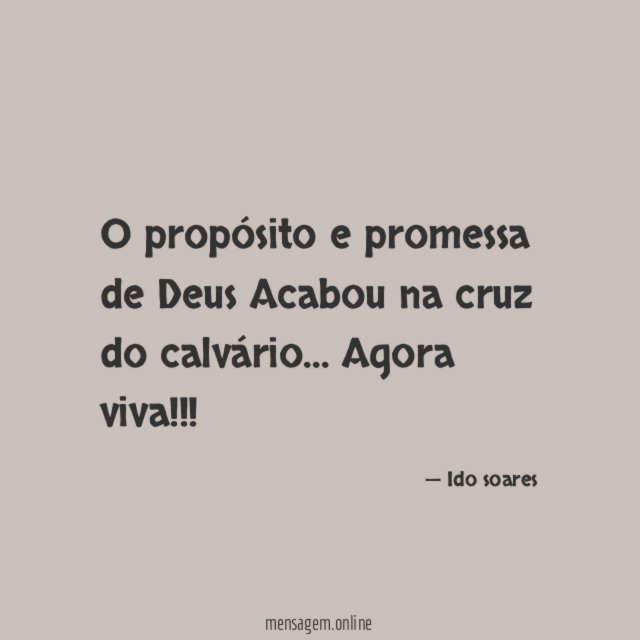 O propósito e promessa de Deus Acabou na cruz