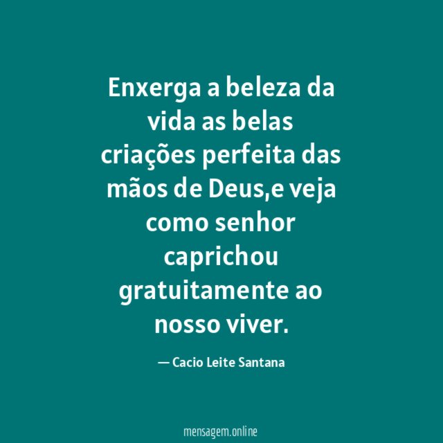 Enxerga a beleza da vida as belas criações