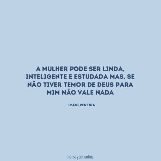 A mulher pode ser linda
