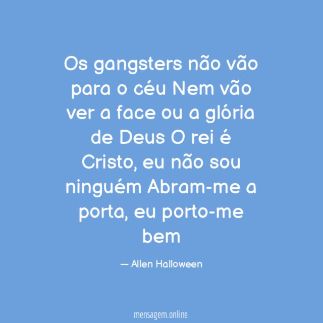 Os gangsters não vão para o céu Nem vão