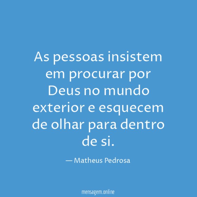 As pessoas insistem em procurar por Deus no