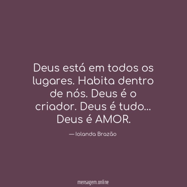 Deus está em todos os lugares