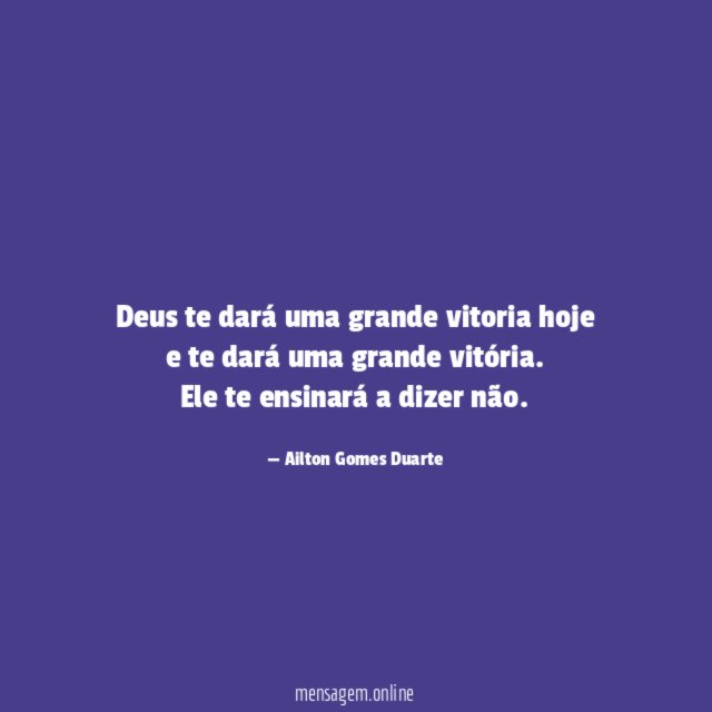 Deus te dará uma grande vitoria hoje