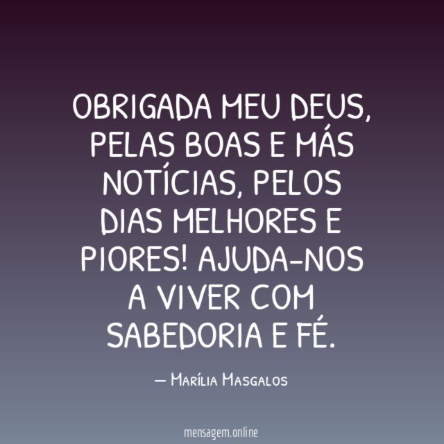 Obrigada meu Deus