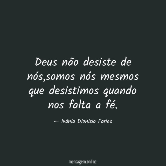 Deus não desiste de nós