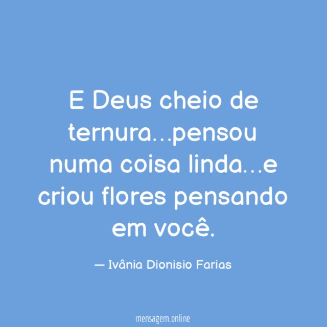 E Deus cheio de ternura