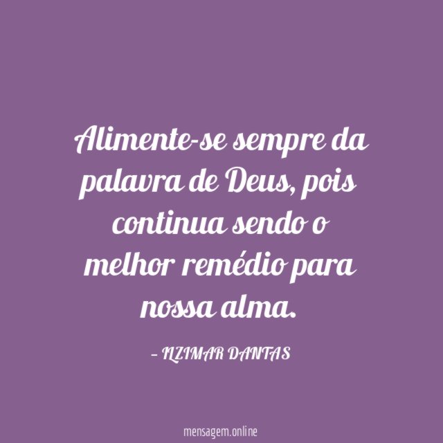 Alimente-se sempre da palavra de Deus