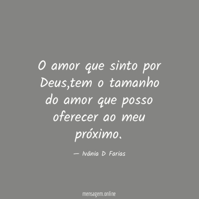 O amor que sinto por Deus