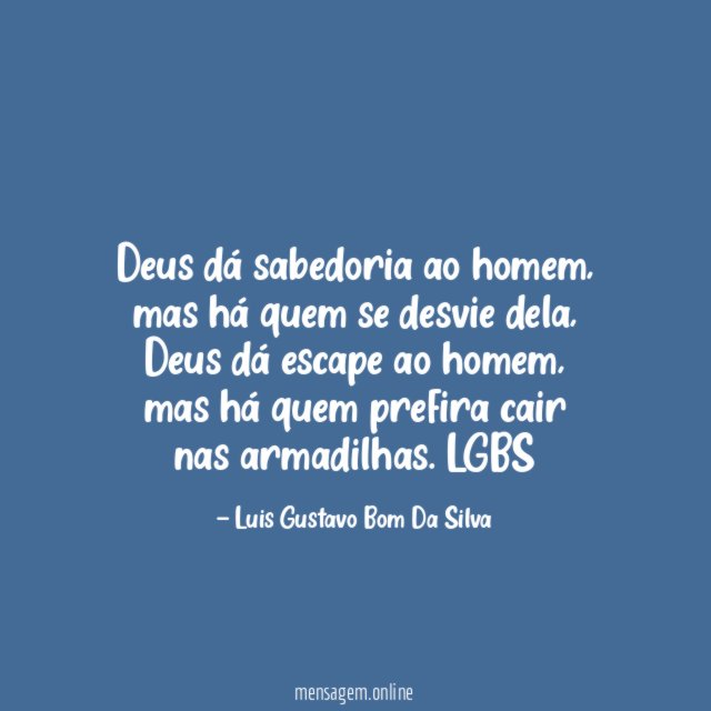 Deus dá sabedoria ao homem