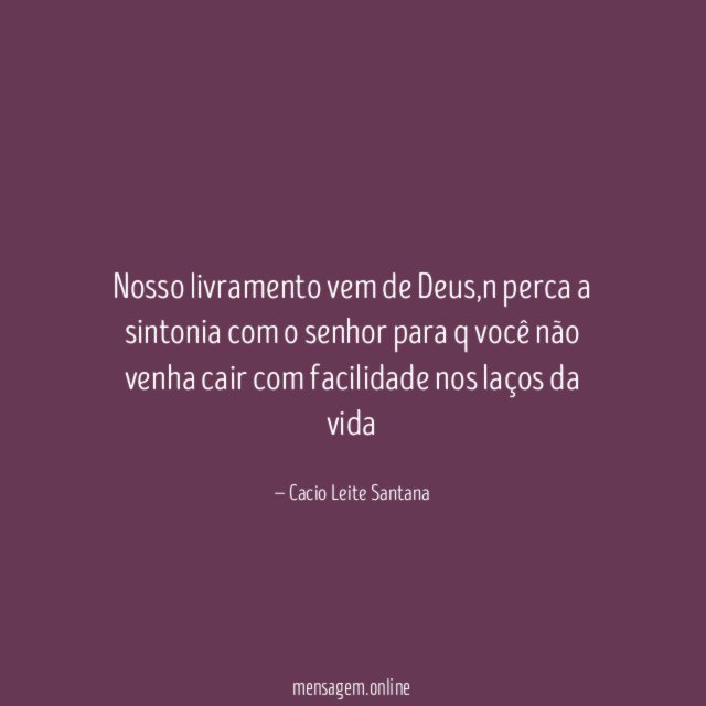 Nosso livramento vem de Deus