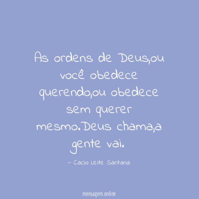 As ordens de Deus