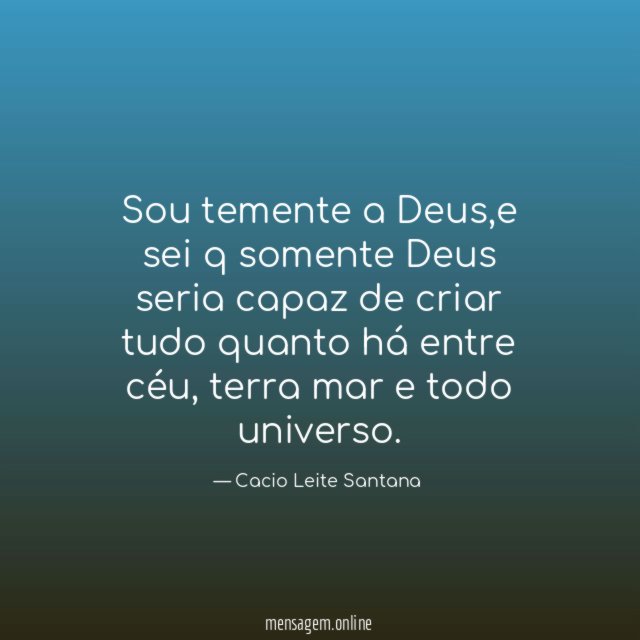 Sou temente a Deus