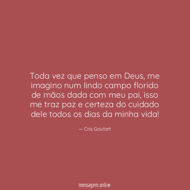 Toda vez que penso em Deus