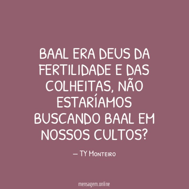 Baal era deus da fertilidade e das colheitas