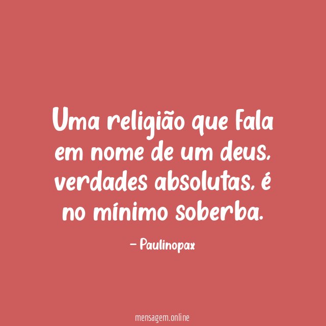 Uma religião que fala em nome de um deus