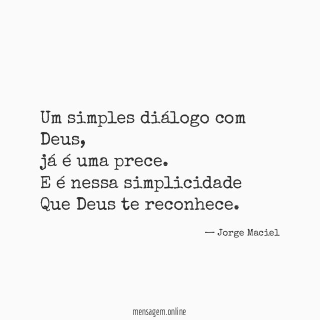 Um simples diálogo com Deus