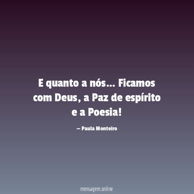E quanto a nós