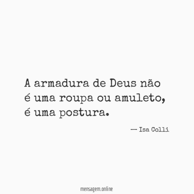A armadura de Deus não é uma roupa ou amuleto