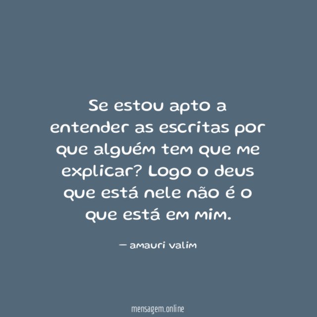 Se estou apto a entender as escritas por