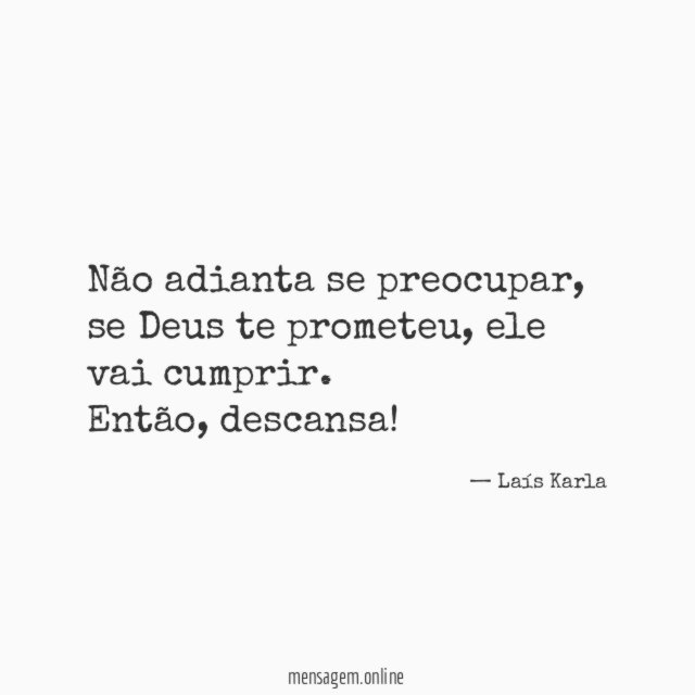 Não adianta se preocupar