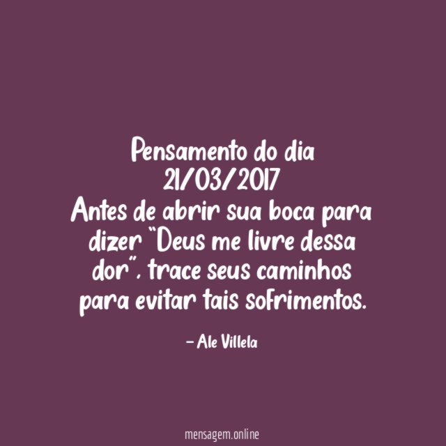 Pensamento do dia 21/03/2017