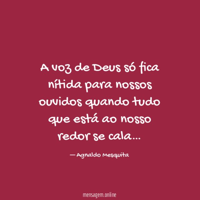 A voz de Deus só fica nítida para