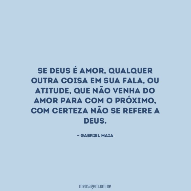 Se Deus é amor