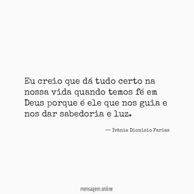 Eu creio que dá tudo certo na nossa