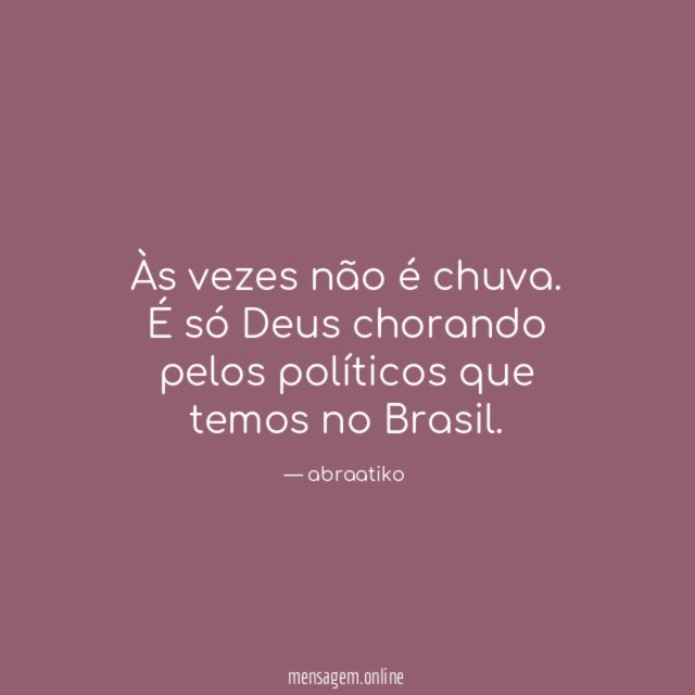 Às vezes não é chuva