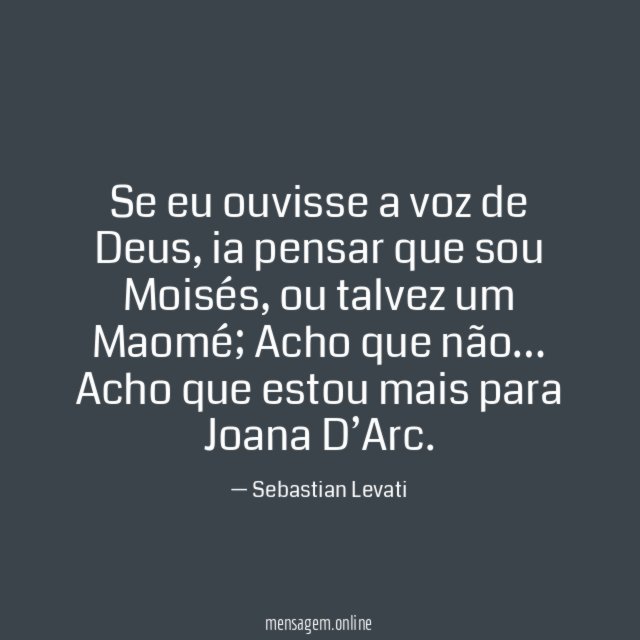 Se eu ouvisse a voz de Deus