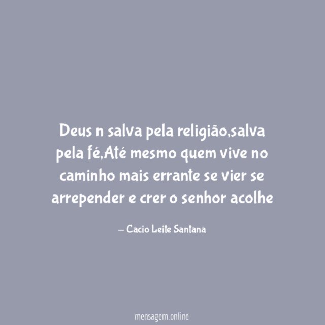 Deus n salva pela religião