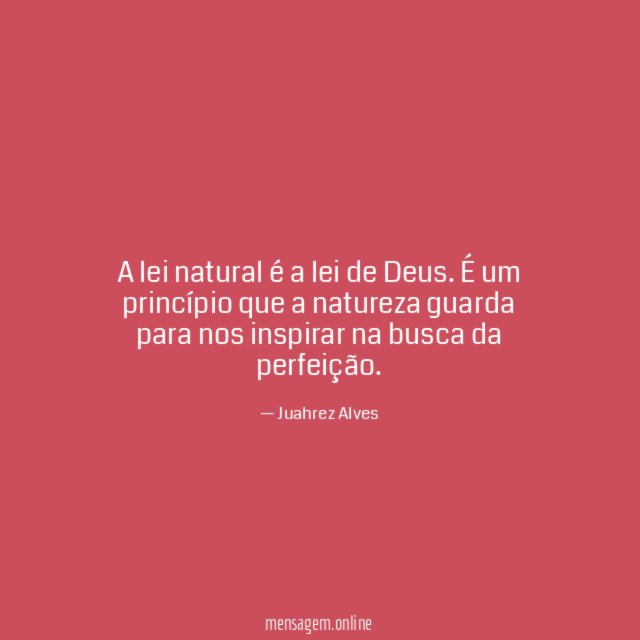 A lei natural é a lei de Deus