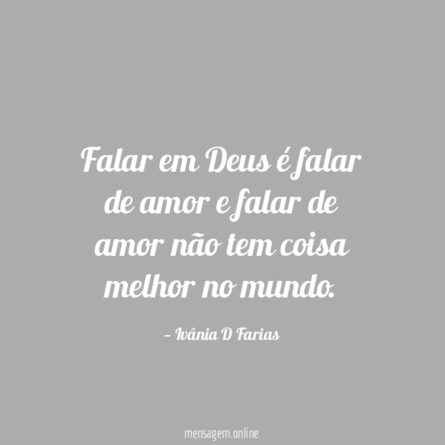 Falar em Deus é falar de amor