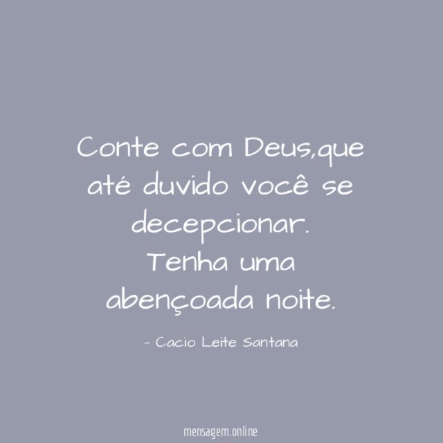 Conte com Deus