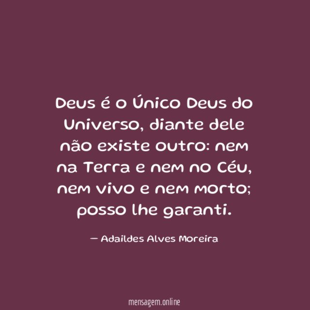 Deus é o Único Deus do Universo