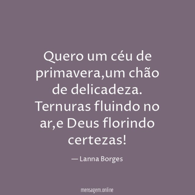 Quero um céu de primavera