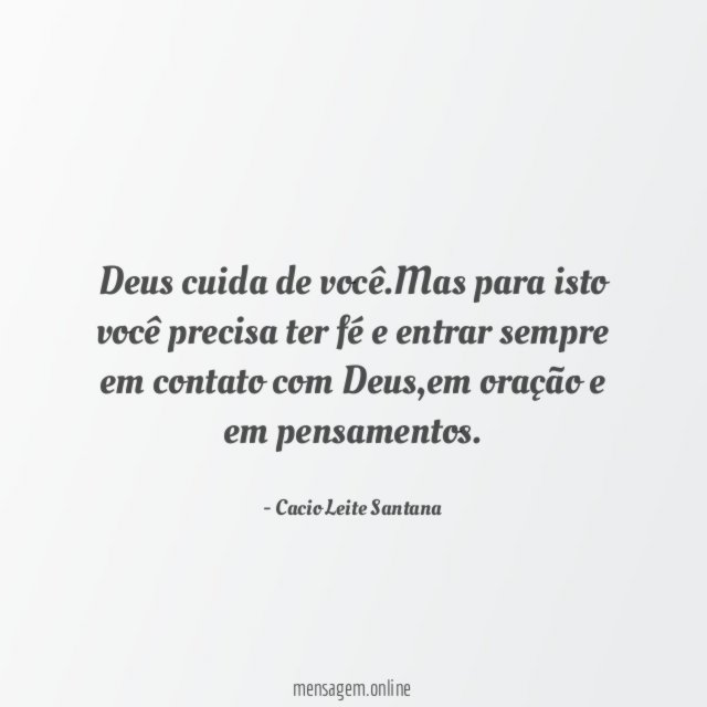 Deus cuida de você