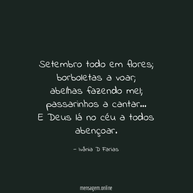 Setembro todo em flores