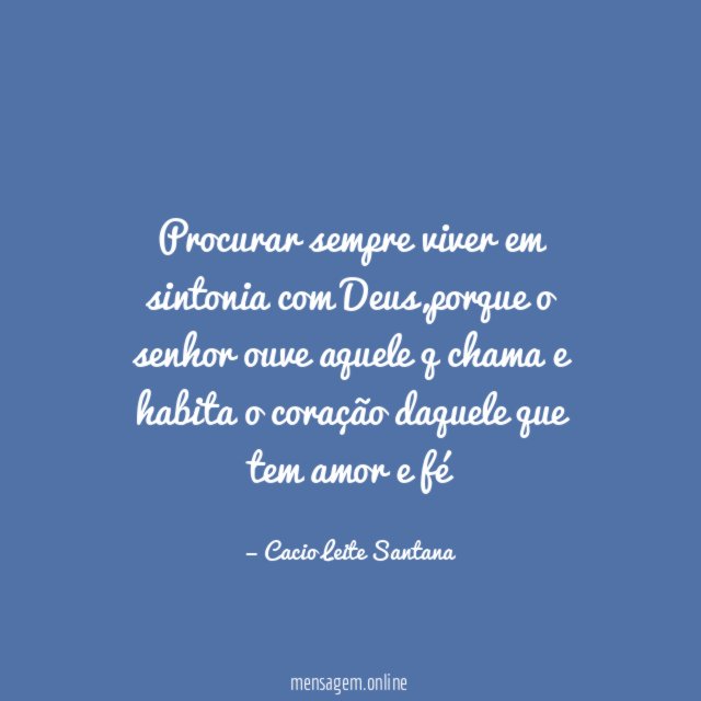 Procurar sempre viver em sintonia com Deus