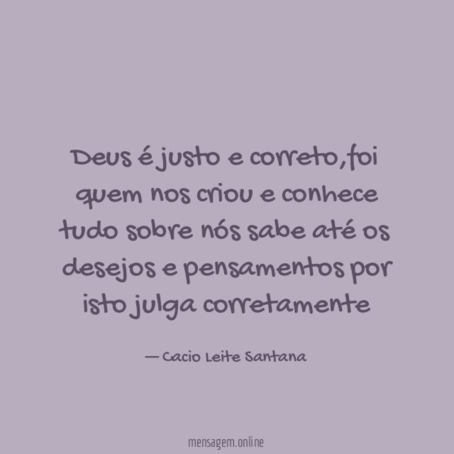 Deus é justo e correto
