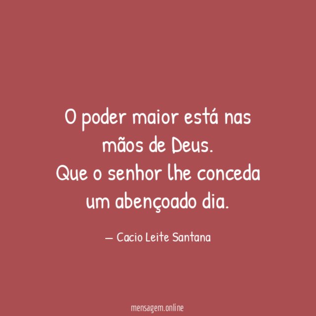 O poder maior está nas mãos de Deus