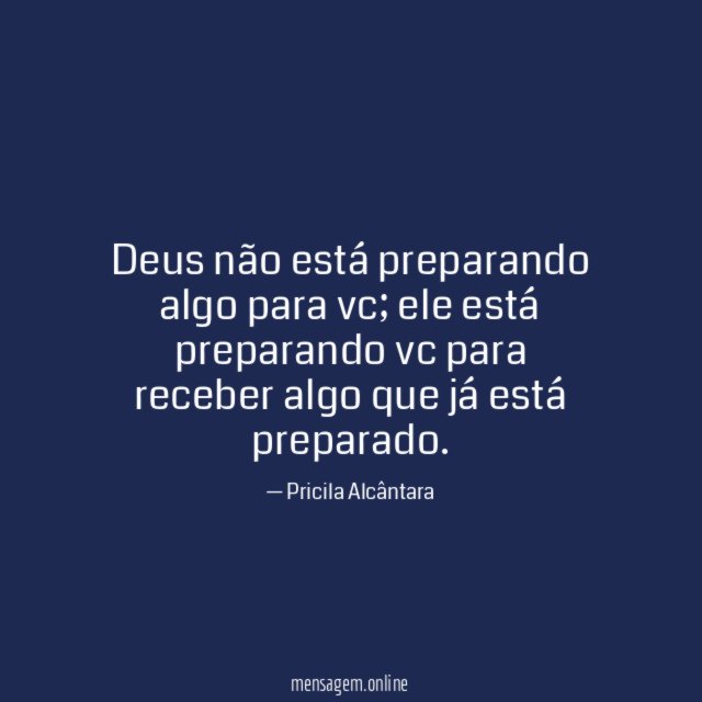 Deus não está preparando algo para vc