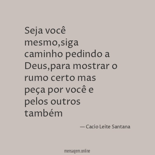 Seja você mesmo